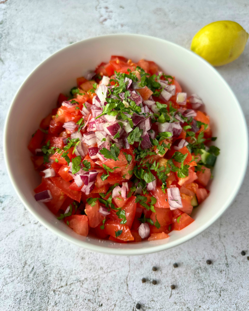israeli salad israeli salad in a bowl